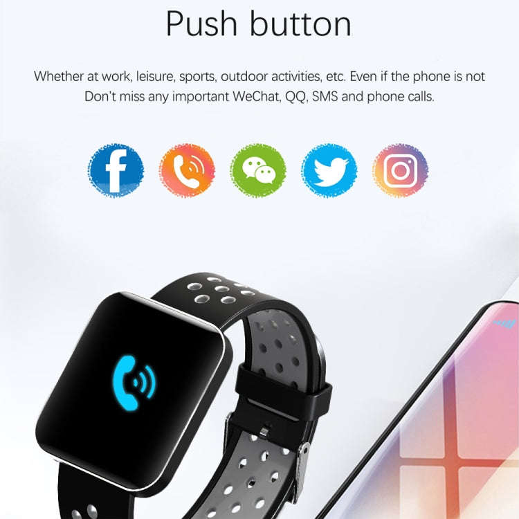 S88 1.54 inches TFT Color Screen Smart Bracelet IP67 Waterproof, Silicone Watchband,  Support Cal...