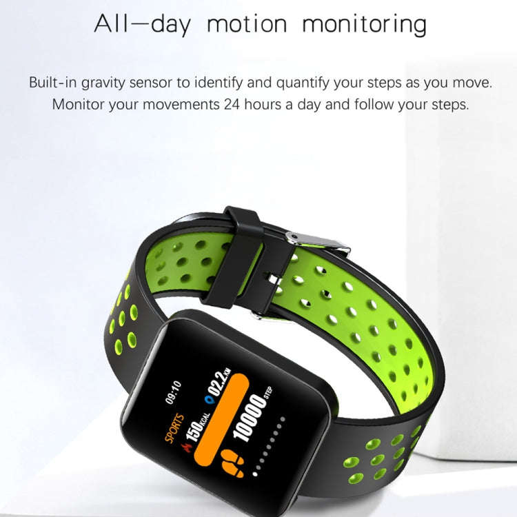 S88 1.54 inches TFT Color Screen Smart Bracelet IP67 Waterproof, Silicone Watchband,  Support Cal...
