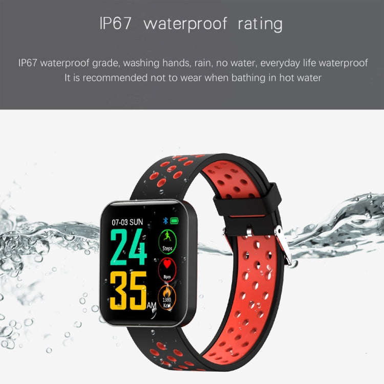 S88 1.54 inches TFT Color Screen Smart Bracelet IP67 Waterproof, Silicone Watchband,  Support Cal...