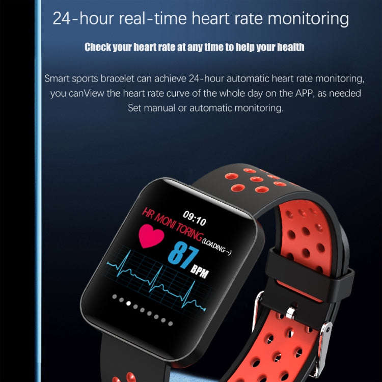 S88 1.54 inches TFT Color Screen Smart Bracelet IP67 Waterproof, Silicone Watchband,  Support Cal...
