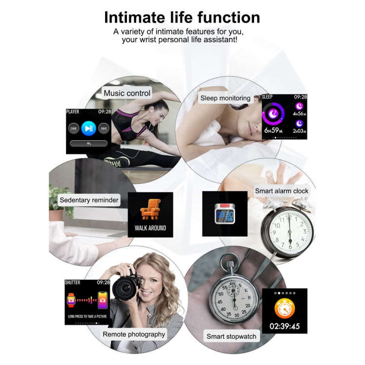 T2 1.3 inches TFT IPS Color Screen Smart Bracelet IP67 Waterproof, Support Call Reminder /Heart R...