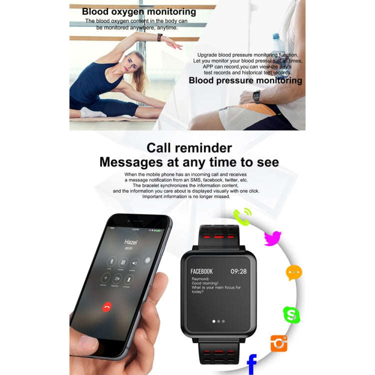 T2 1.3 inches TFT IPS Color Screen Smart Bracelet IP67 Waterproof, Support Call Reminder /Heart R...