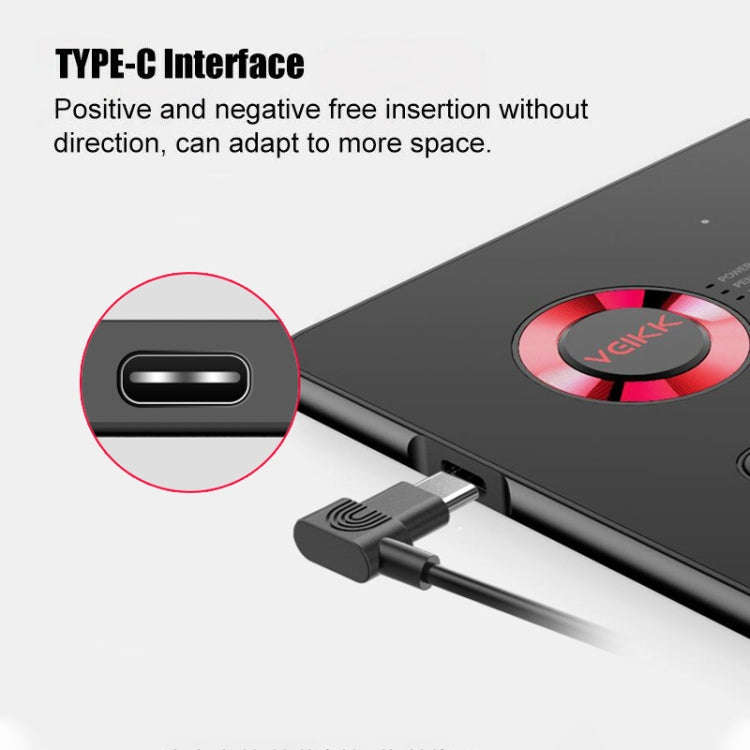 VEIKK A15 10x6 inch 5080 LPI Smart Touch Electronic Graphic Tablet, with Type-C Interface(Red)