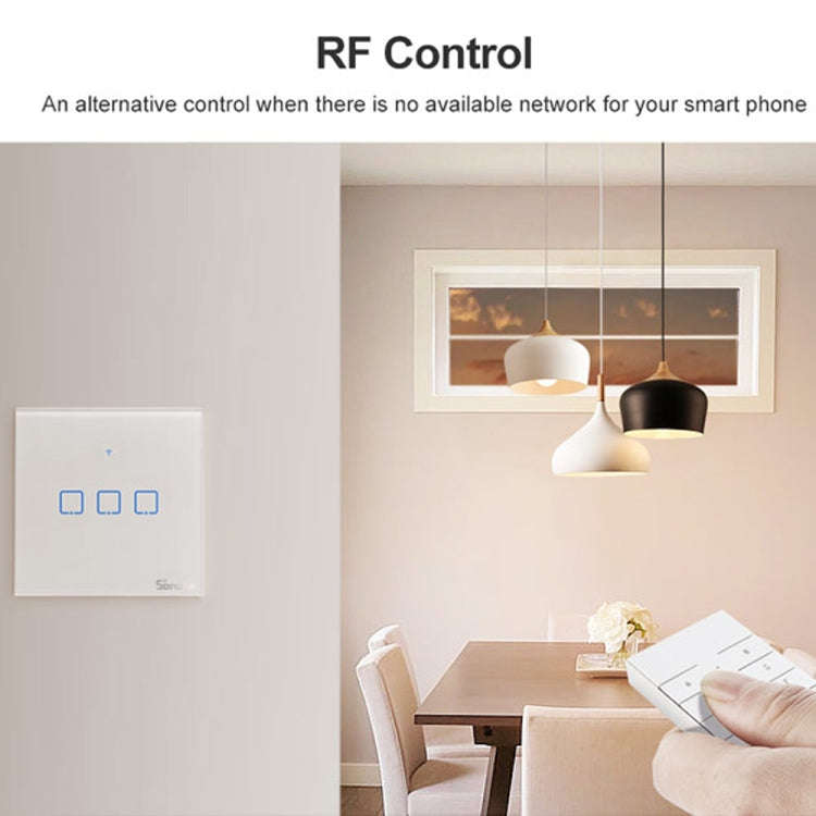 Sonoff T2 Touch 86mm Tempered Glass Panel Wall Switch Smart Home Light Touch Switch, Compatible w...