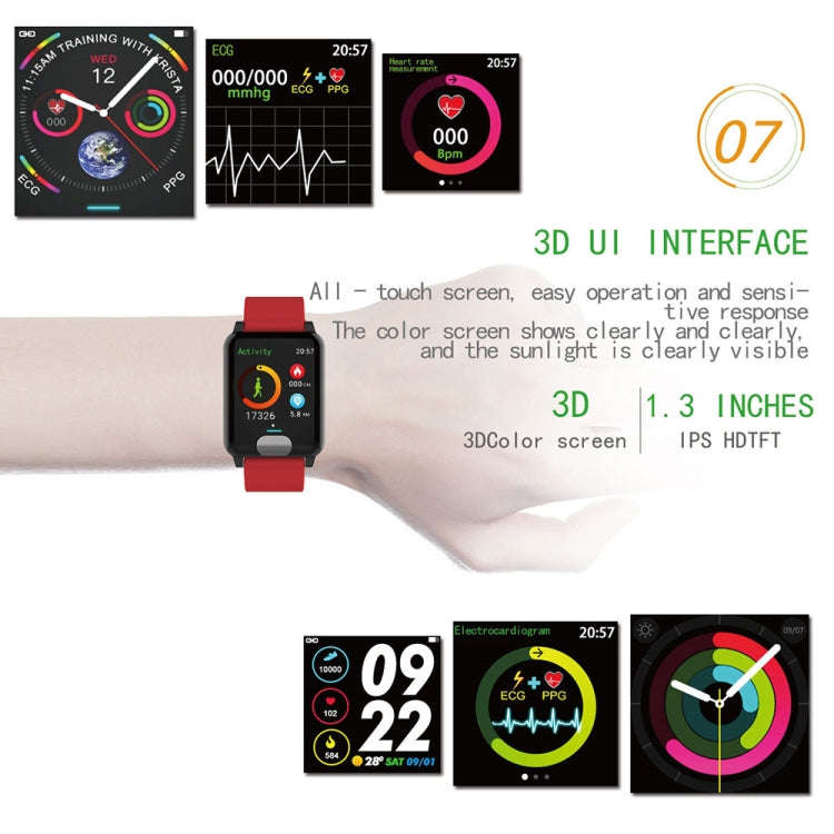 E04 1.3 inches IPS Color Screen Smart Watch IP67 Waterproof, TPU Watchband, Support Call Reminder...