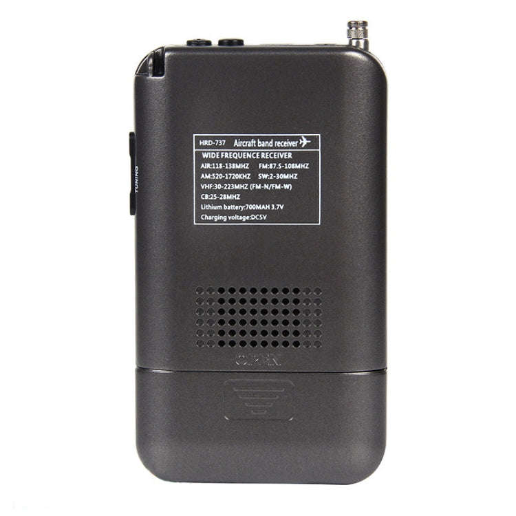 HRD-737 Portable Aircraft Band Radio Wide Frequency Receiver (Black)