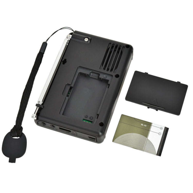 K-603 Portable FM / AM / SW Full Band Stereo Radio, Support BT & TF Card (Black)