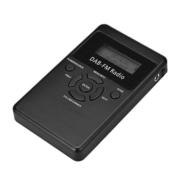 HRD-101 Portable Mini Digital DAB+FM Radio with Lanyard & Headset(Black)