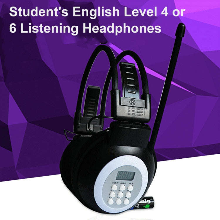 HRD-308S Portable FM Campus Radio Receiver Headset(Black)