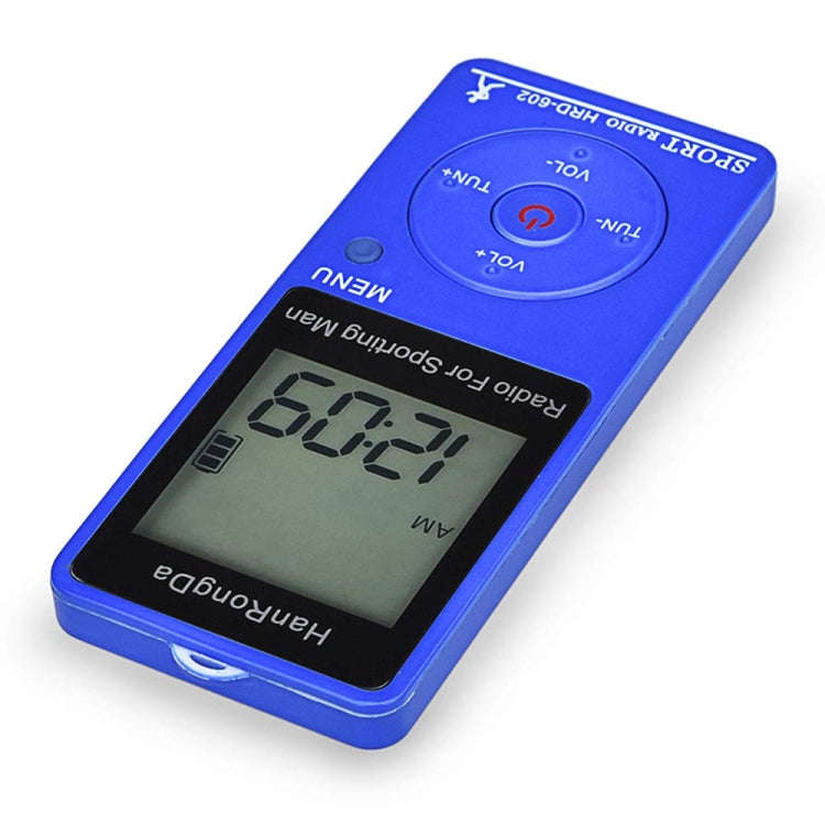 HRD-602 Digital Display FM AM Mini Sports Radio with Step Counting Function (Blue)