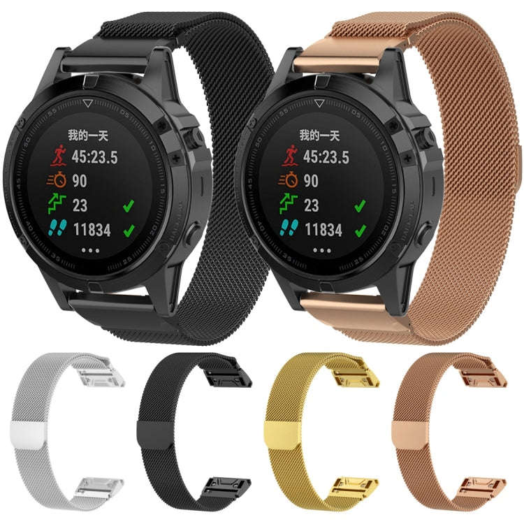 For Garmin Fenix 6S Milanese Watch Band(Silver)