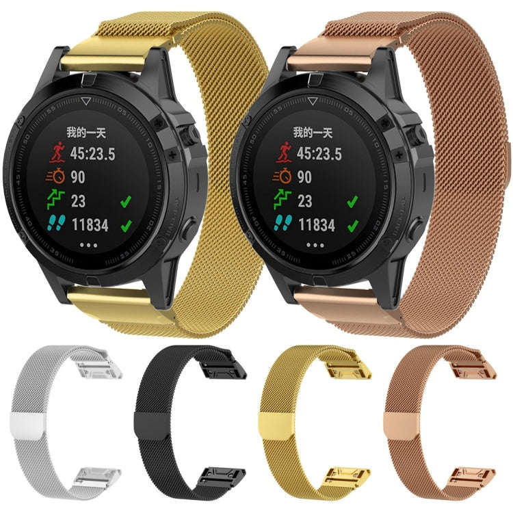 For Garmin Fenix 6X Milanese Watch Band(Silver)