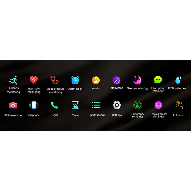 SMA-F1 1.3 inch TFT Full Touch Screen IP68 Waterproof Smart Sports Watch, Support Dynamic Heart R...