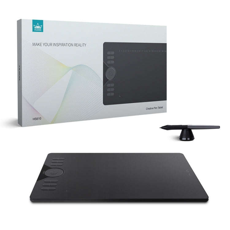 HUION HS610 5080 LPI Touch Ring Art Drawing Tablet for Fun, with Battery-free Pen & Pen Holder