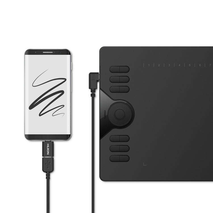HUION HS610 5080 LPI Touch Ring Art Drawing Tablet for Fun, with Battery-free Pen & Pen Holder