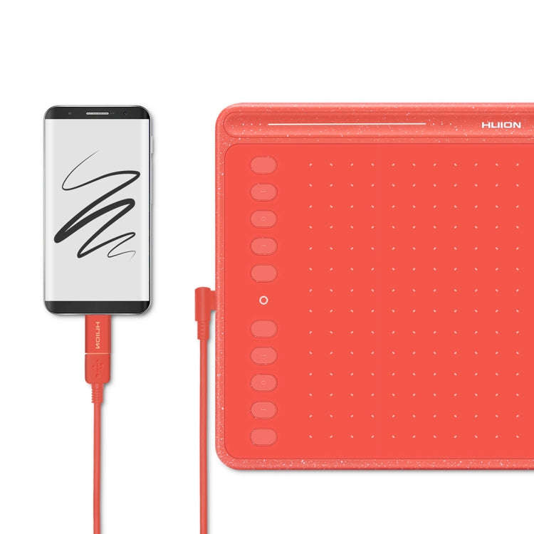 HUION HS611 5080 LPI Touch Strip Art Drawing Tablet for Fun, with Battery-free Pen & Pen Holder (...