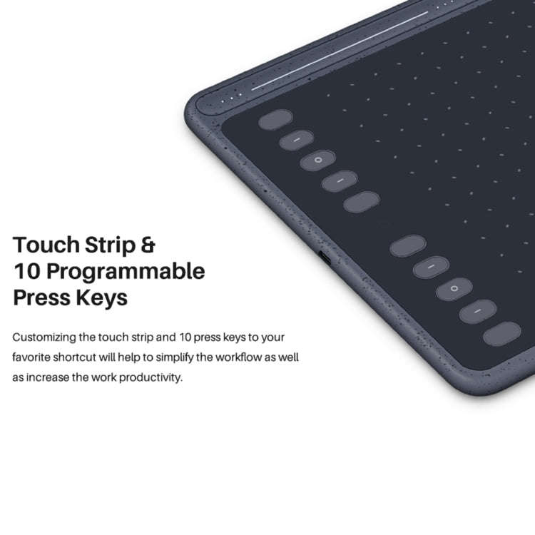 HUION HS611 5080 LPI Touch Strip Art Drawing Tablet for Fun, with Battery-free Pen & Pen Holder (...
