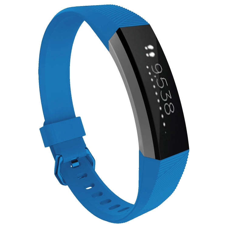 Solid Color Silicone Watch Band for FITBIT Alta / HR, Size: L(Flag Blue)