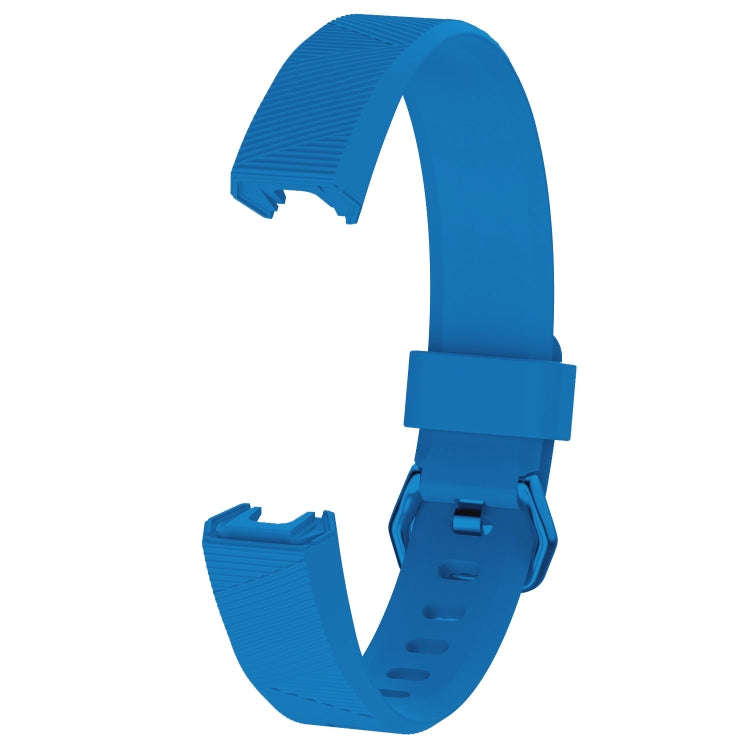 Solid Color Silicone Watch Band for FITBIT Alta / HR, Size: L(Flag Blue)