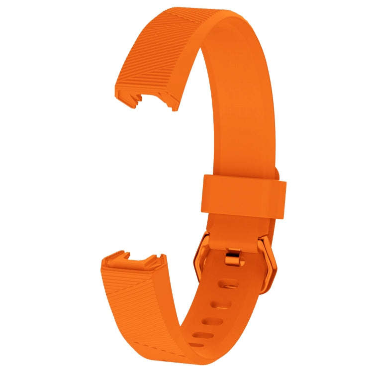 Solid Color Silicone Watch Band for FITBIT Alta / HR, Size: L(Carrot Orange)