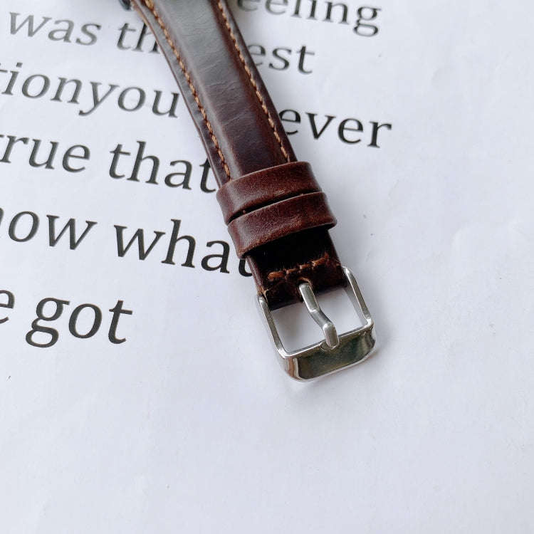 For Samsung Galaxy Watch 22mm Smart Watch Universal Double-sided Leather Small Watch Band(Coffee)