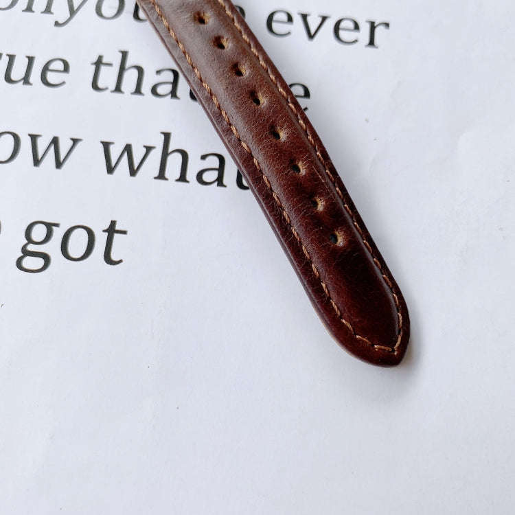 For Samsung Galaxy Watch 20mm Smart Watch Universal Double-sided Leather Small Watch Band(Brown)