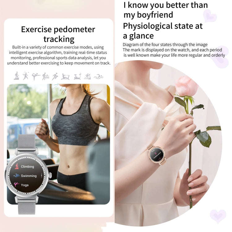 KC06 Women Menstrual Period Smart Watch Bracelet, Blood Pressure / Heart Rate Monitoring, Silicon...