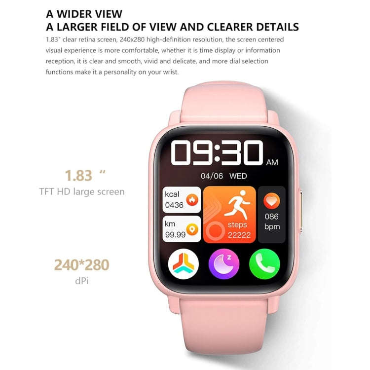 DM60 1.83 inch IP68 Waterproof Smart Watch, Support Body Temperature Monitoring / Heart Rate / Bl...
