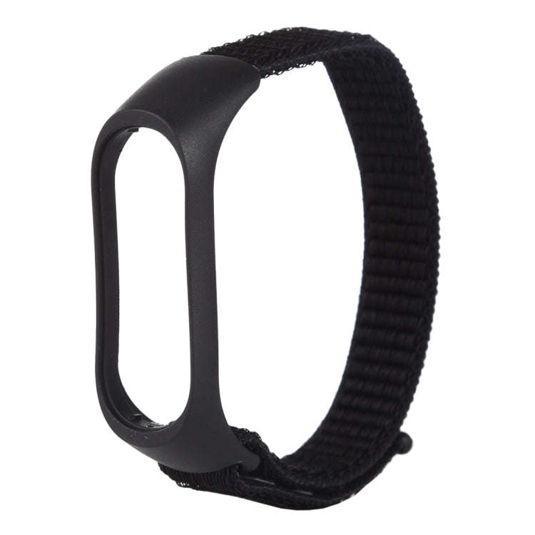 Smart Watch Nylon Woven Watch Band for Xiaomi Mi Band 3 / 4(Black)