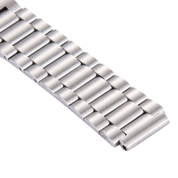 For Huawei Smart Watch Hidden Butterfly Buckle 3 Beads Stainless Steel Watchband(Silver)