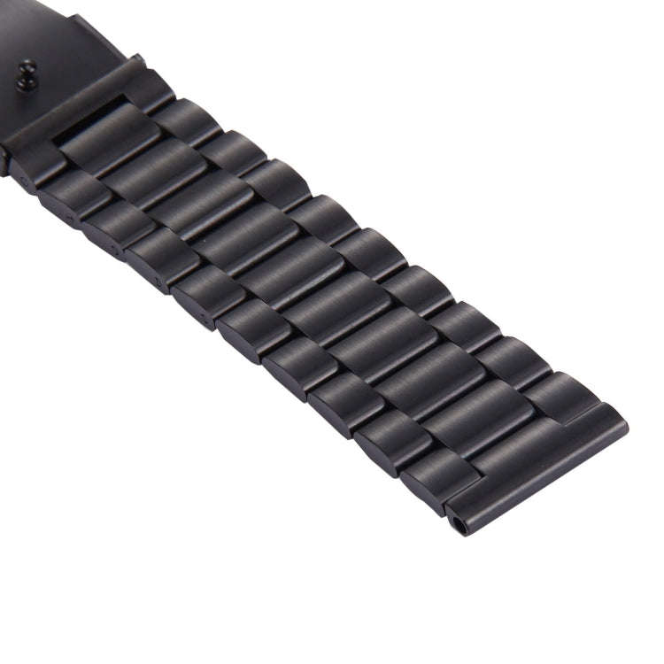 For Fitbit Blaze Smart Watch Butterfly Buckle 3 Beads Stainless Steel Watchband(Black)