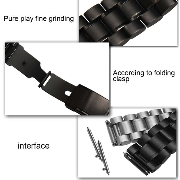For Fitbit Blaze Smart Watch Butterfly Buckle 3 Beads Stainless Steel Watchband(Gold)