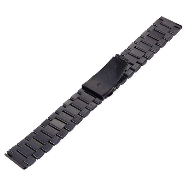 For Samsung Gear S2 Classic Smart Watch Butterfly Buckle 3 Beads Stainless Steel Watchband(Black)