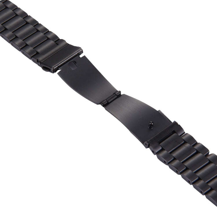 For Samsung Gear S2 Classic Smart Watch Butterfly Buckle 3 Beads Stainless Steel Watchband(Black)