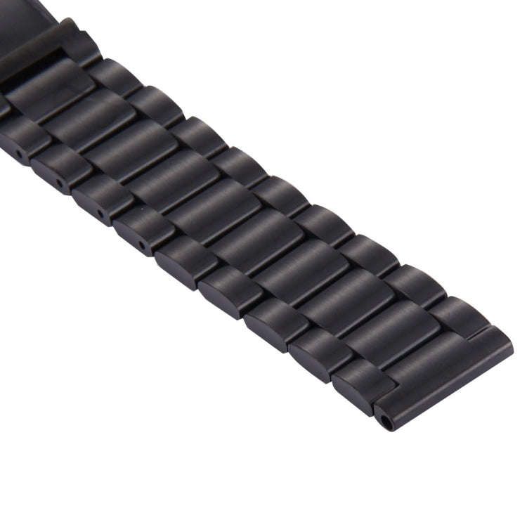 For Samsung Gear S2 Classic Smart Watch Butterfly Buckle 3 Beads Stainless Steel Watchband(Black)