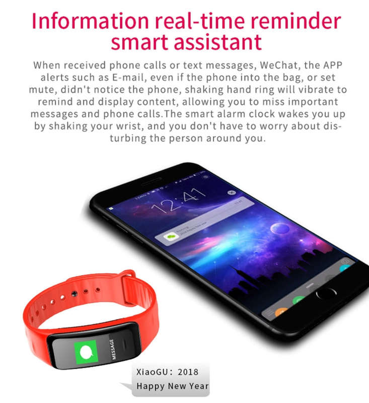 CHIGU C1Plus Fitness Tracker 0.96 inch IPS Screen Smartband Bracelet, IP67 Waterproof, Support Sp...