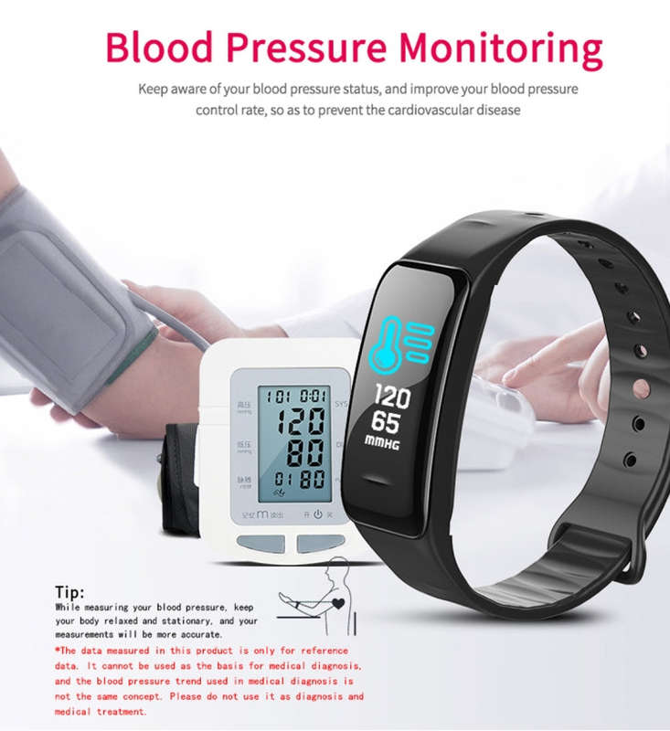 CHIGU C1Plus Fitness Tracker 0.96 inch IPS Screen Smartband Bracelet, IP67 Waterproof, Support Sp...