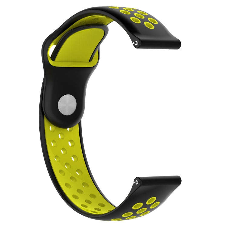 Double Color Watch Band for Galaxy S3 Ticwatch Pro(Black Yellow)