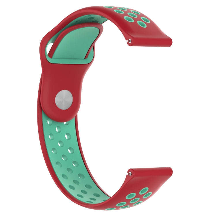 Double Color Watch Band for Galaxy S3 Ticwatch Pro(Coral Red + Mint Green)