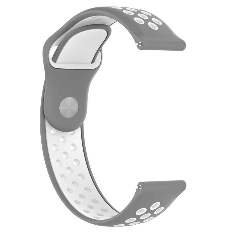 Double Color Watch Band for Galaxy S3 Ticwatch Pro(Grey White)