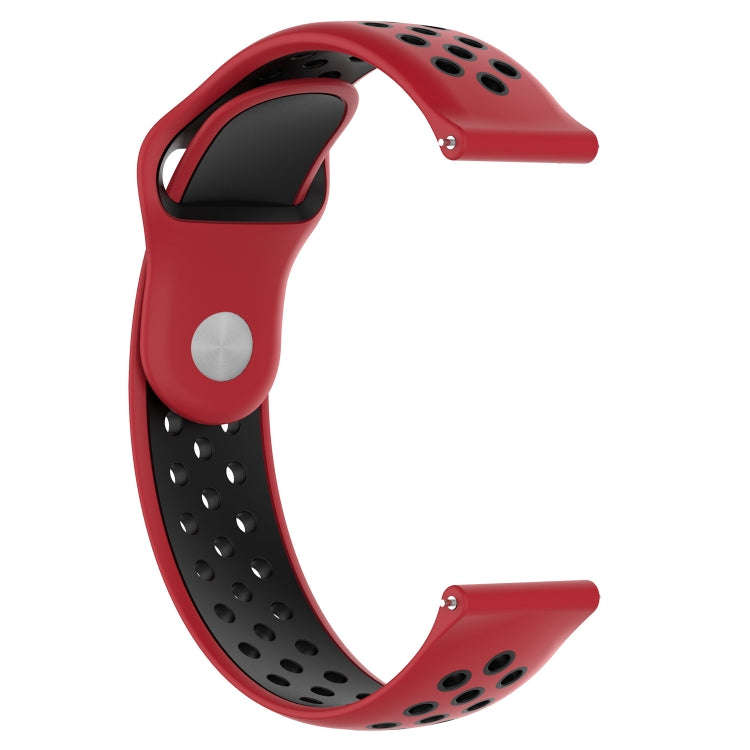 Double Color Watch Band for Galaxy S3 Ticwatch Pro(Red Black)