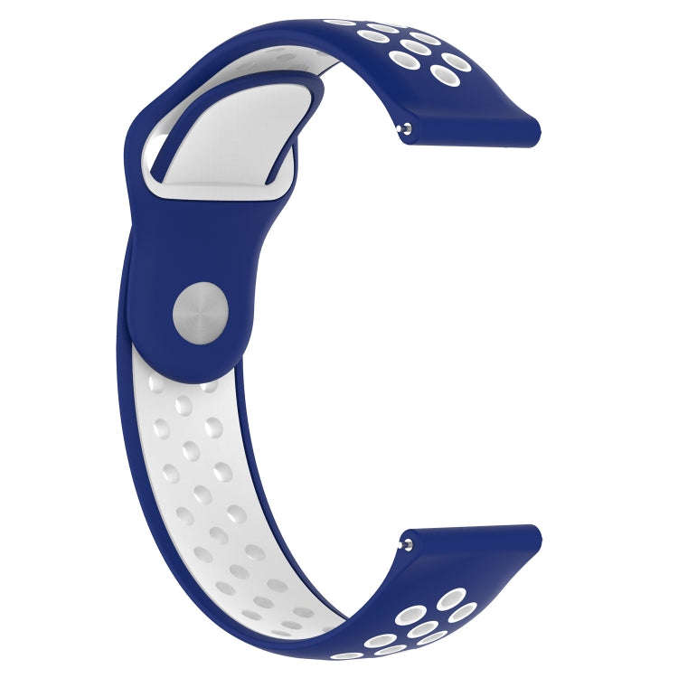 Double Color Watch Band for Galaxy S3 Ticwatch Pro(White + Baby Blue)