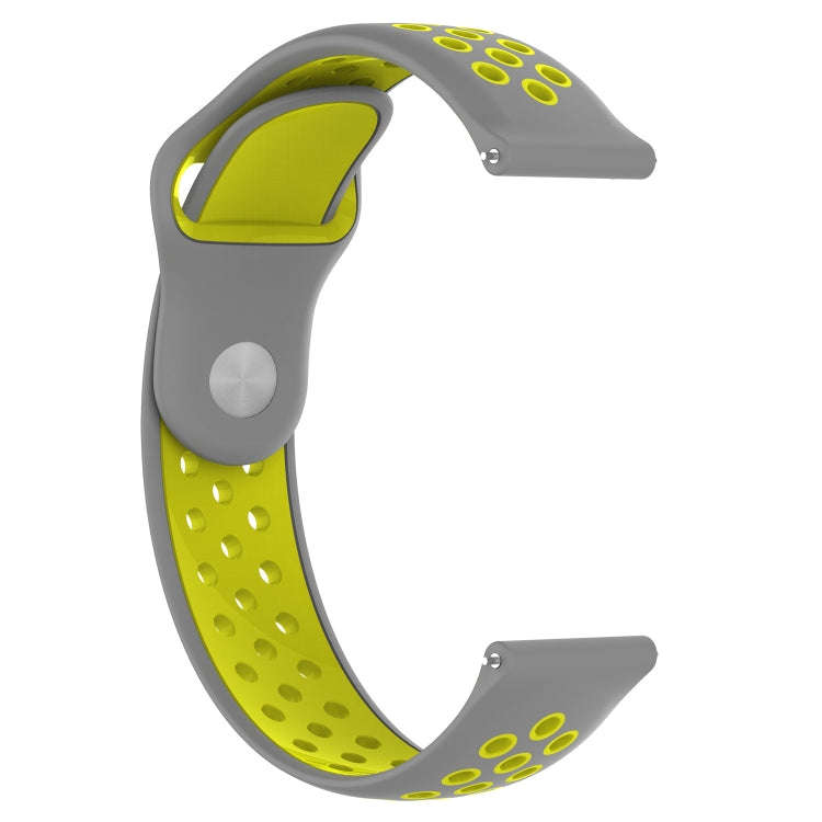 Double Color Watch Band for Galaxy S3 Ticwatch Pro(Yellow + Grey)