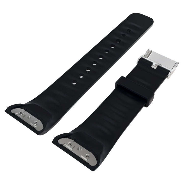Solid Color Leather Watch Band for Galaxy Gear Fit2 R360 (Black)