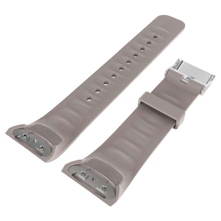 Solid Color Leather Watch Band for Galaxy Gear Fit2 R360 (Khaki)
