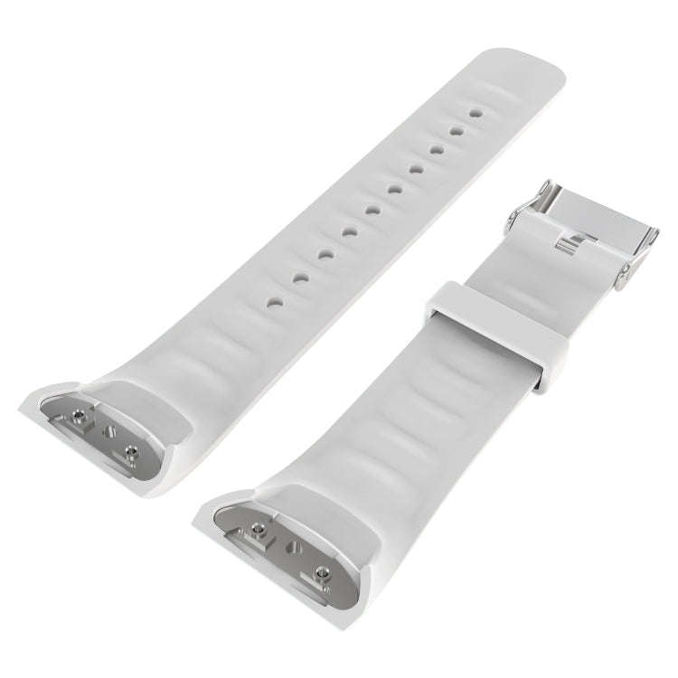 Solid Color Leather Watch Band for Galaxy Gear Fit2 R360 (White)