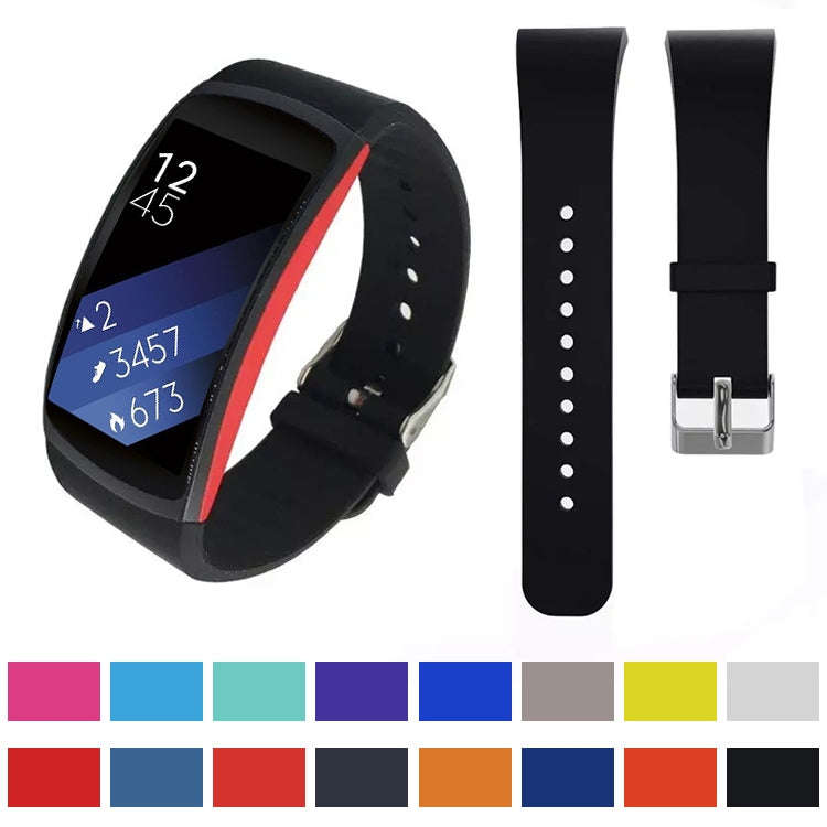 Solid Color Leather Watch Band for Galaxy Gear Fit2 R360 (Coral Red)