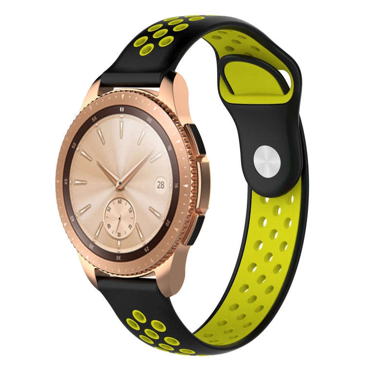 Double Color Watch Band for Galaxy Watch 42mm(Black Yellow)