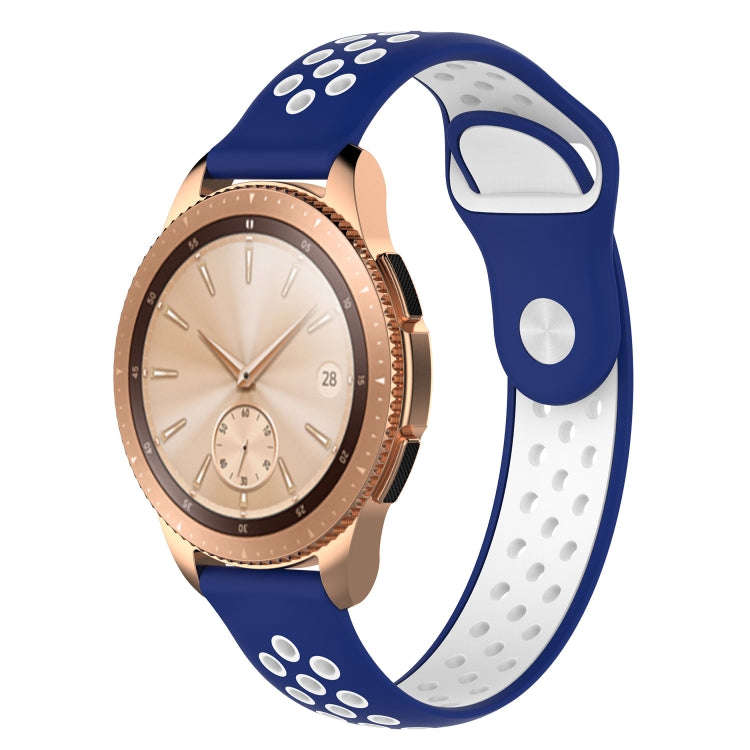 Double Color Watch Band for Galaxy Watch 42mm(White Blue)