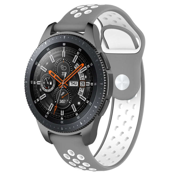 Double Color Watch Band for Galaxy Watch 46mm(Grey White)